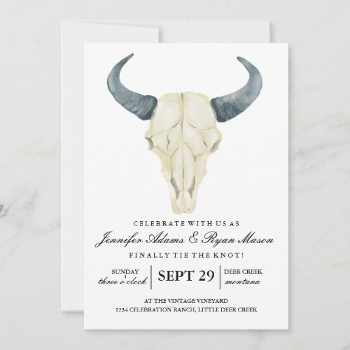 Watercolor Rustic Rodeo  Wedding Invitation