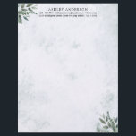 Watercolor Rustic Sage Greenery Leaves Letterhead<br><div class="desc">Add a touch of nature to your correspondence with our Greenery Sage Leaves letterhead. Personalize with yourname.</div>