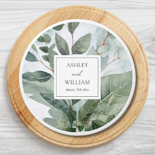 Watercolor Rustic Sage Greenery Wedding Mini Candle Favors