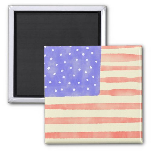 Watercolor rustic USA American flag Magnet