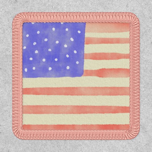 Watercolor rustic USA American flag Patch