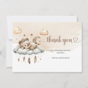 Watercolor rusty colors cloud nine gender neutral thank you card