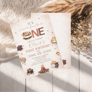 Watercolor S`more to love fall birthday party Invitation