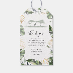 Watercolor Safari Animal Baby Shower Thank You Gift Tags