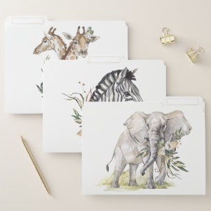 Watercolor Safari Animal Folders