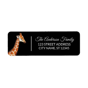 Watercolor Safari Animal Giraffe Return Address Label