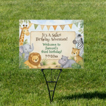 Watercolor Safari Animals Birthday Party