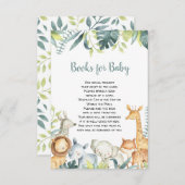 Watercolor safari animals books for baby enclosure card (Front/Back)