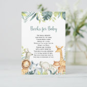 Watercolor safari animals books for baby enclosure card (Standing Front)