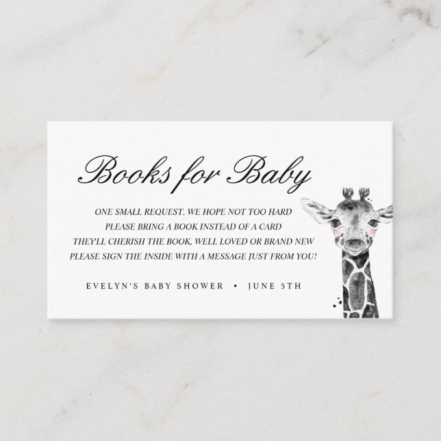 Watercolor Safari Animals | Books for Baby Enclosure Card (Front)