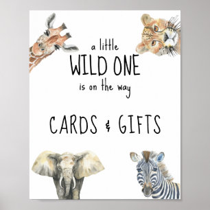 Watercolor safari animals - cards and gifts poster