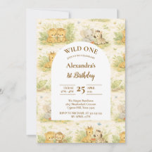 Watercolor Safari Animals First Birthday