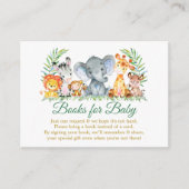 Watercolor Safari Animals Green Books for Baby Enclosure Card (Front)