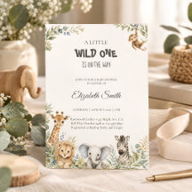 Watercolor Safari Animals & Greenery Baby Shower