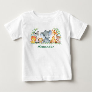 Watercolor Safari Baby Animals Elephant T-Shirt