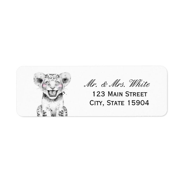 Watercolor Safari | Baby Shower Address Label (Front)