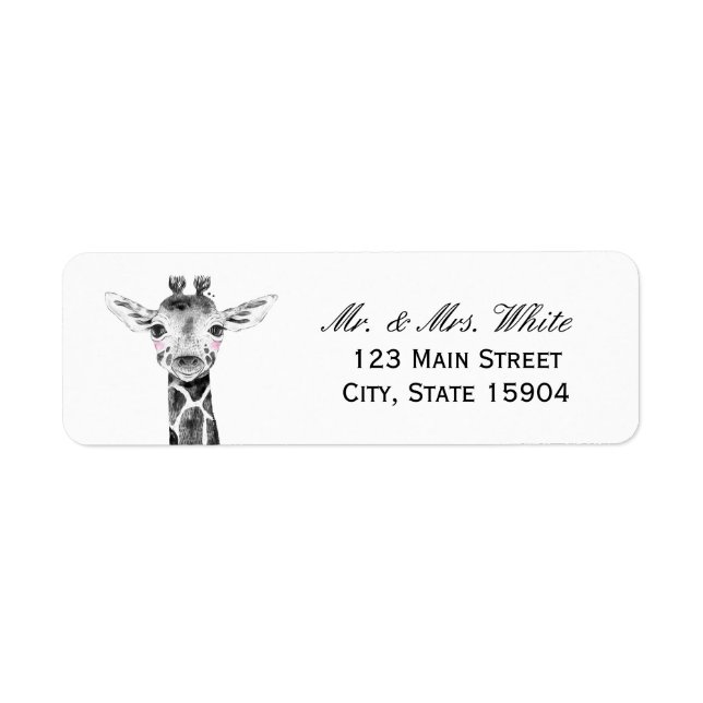 Watercolor Safari | Baby Shower Address Label (Front)