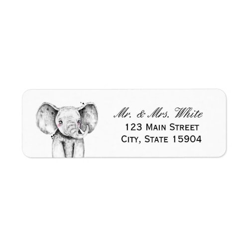 Watercolor Safari  Baby Shower Address Label