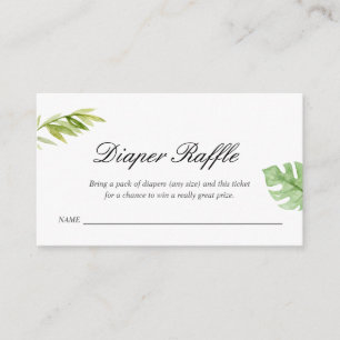 Watercolor Safari Baby Shower Diaper Raffle Enclosure Card