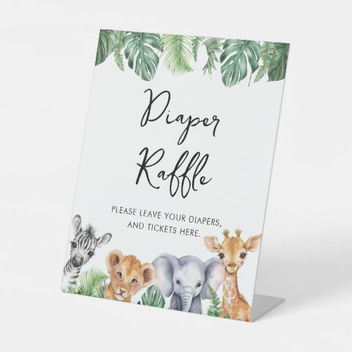 Watercolor Safari Baby Shower Diaper Raffle
