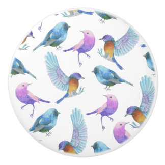 Watercolor Safari: Birds (Customize BG Color!) Ceramic Knob