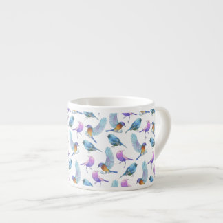 Watercolor Safari: Birds (Customize BG Color!) Espresso Cup