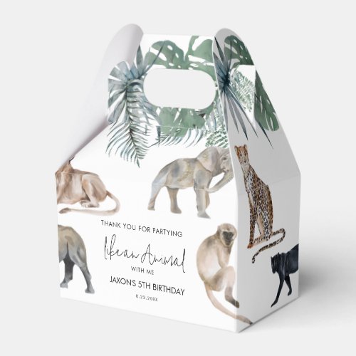 Watercolor Safari Calling All Animals Birthday Fav Favor Boxes