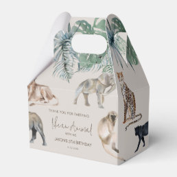 Watercolor Safari Calling All Animals Birthday Favor Boxes