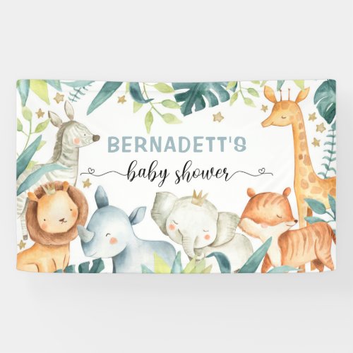 Watercolor Safari Wild Baby Shower Banner