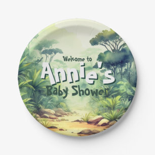 Watercolor Safari Wild One Safari Theme, Jungle, Paper Plates