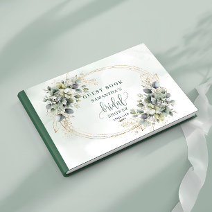 Watercolor Sage Green Bridal Shower Guest Book