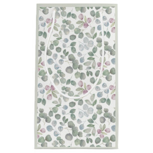 Watercolor Sage Green Eucalyptus  Small Gift Bag