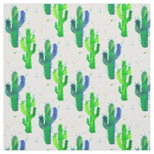 Watercolor Saguaro Cactus Fabric