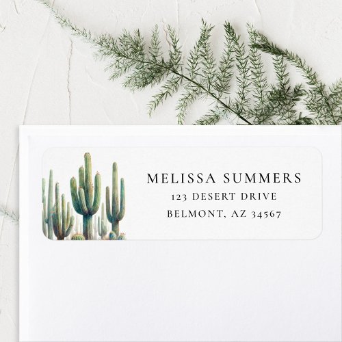 Watercolor Saguaro Cactus Return Address Label