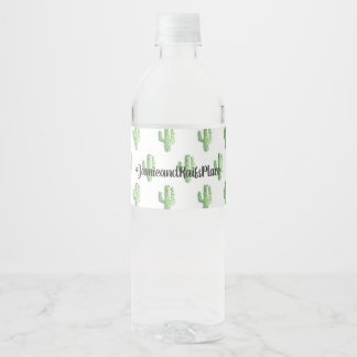 Watercolor Saguaro Cactus Water Labels