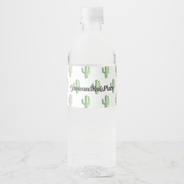 Watercolor Saguaro Cactus Water Labels (Front)
