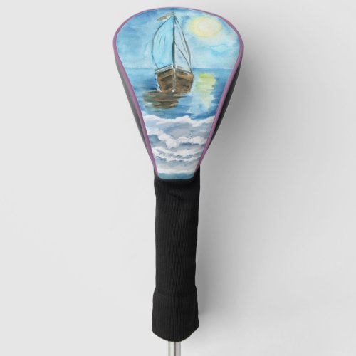 Watercolor Sailboat  Golf Head Cover