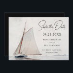 Watercolor Sailboat Save the Date<br><div class="desc">The perfect Save the Date for a nautical wedding theme,  featuring a watercolor sailboat background with bold and stylish fonts.</div>