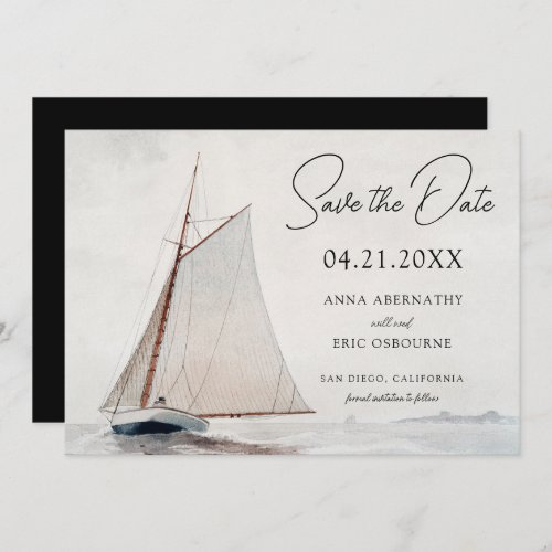 Watercolor Sailboat Save the Date