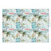 Watercolor Sailboat with Palm Tree Pattern (Front Horizontal)
