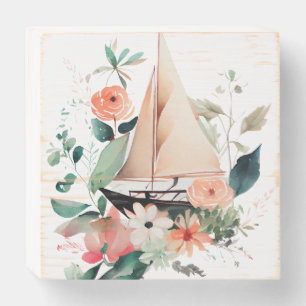 Watercolor Sailboats Wood Wall Box