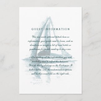 Watercolor Sailing Boat Wedding Insert Card