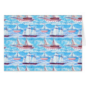 Watercolor Sailing Ships Pattern (Front Horizontal)