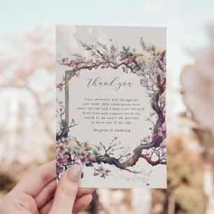 Watercolor Sakura Cherry Flower Thank You Card