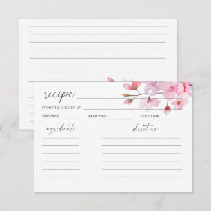 Watercolor Sakura - recipe card