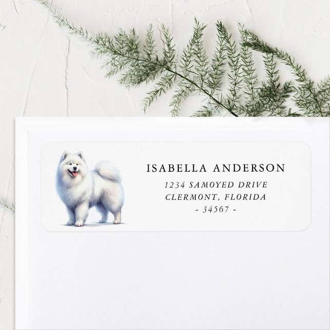 Watercolor Samoyed Dog Label (Creator Uploaded)