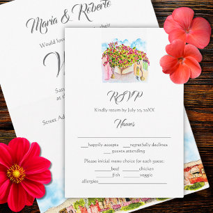 Watercolor San Miguel de Allende Wedding RSVP Card