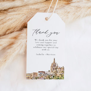 Watercolor San Miguel Mexico Skyline Thank You Gift Tags