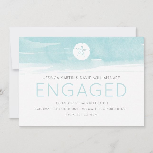 Watercolor Sand Dollar Invitation (Front)