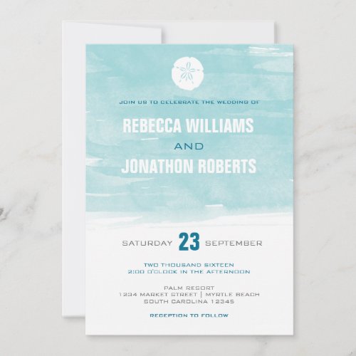 Watercolor Sand Dollar Invitation